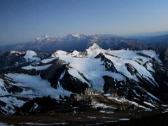 04 Moon Over Cerro Zurbriggen, Cupola de Gussfeldt, La Mano, Cerro Link With Mercedario And Cerro Ramada Beyond Before Dawn On The Climb From Colera Camp 3 To Aconcagua Summit
